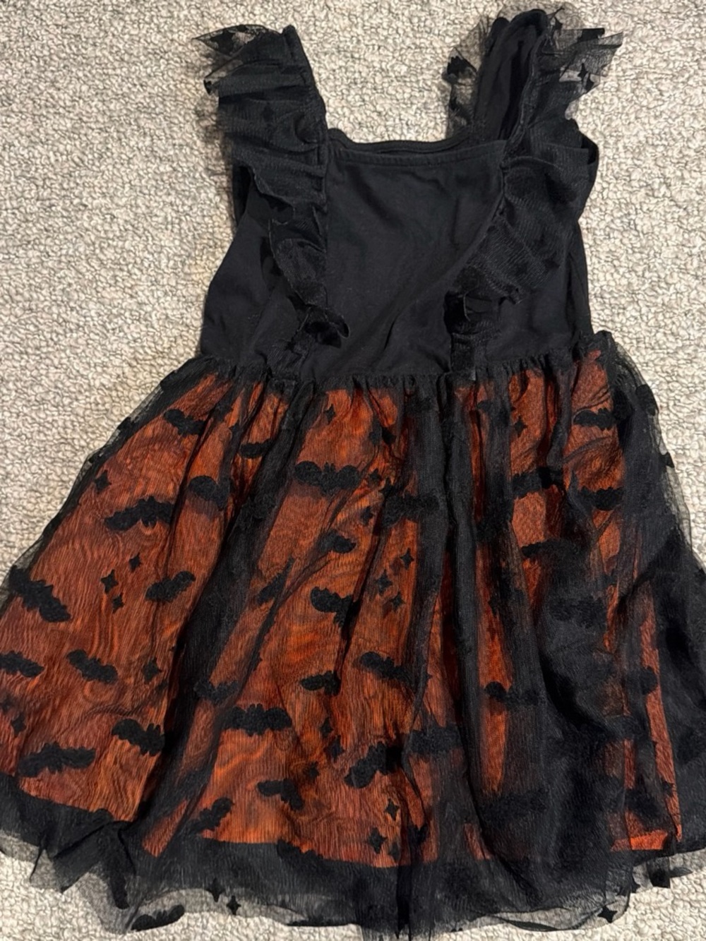 Cat & Jack Black and Orange Bat Tulle Halloween Dress